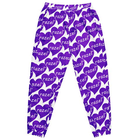 razel™ Purple Hearted Motif Unisex Track Pants