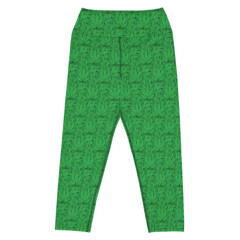 Marijuana Tree Star Motif Yoga Capris