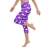 razel™ Purple Hearted Motif Yoga Capris