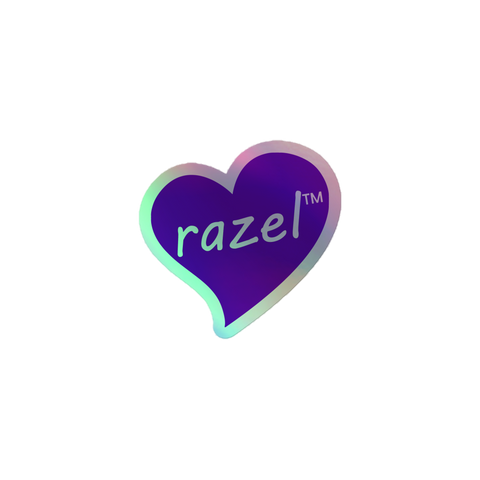 razel™ Purple Hearted Holographic Sticker