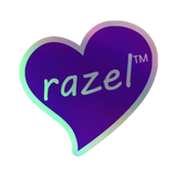 razel™ Purple Hearted Holographic Sticker