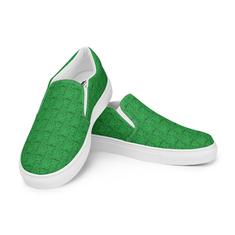 Marijuana Tree Star Motif Slip-Ons