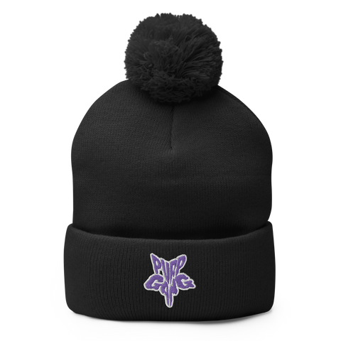 Purp Gang Rock Star Pom-Pom Beanie