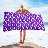 razel™ Purple Hearted Motif Towel