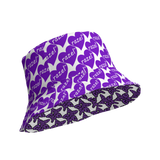 Purp Gang Rock Star / razel™ Purple Hearted Motif Bucket Hat (Reversible)