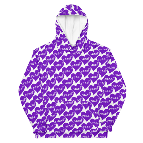 razel™ Purple Hearted Motif Hoodie