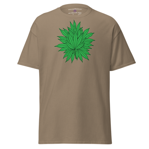 Illustrated Marijuana Tree Star Tee (Centered Chest)