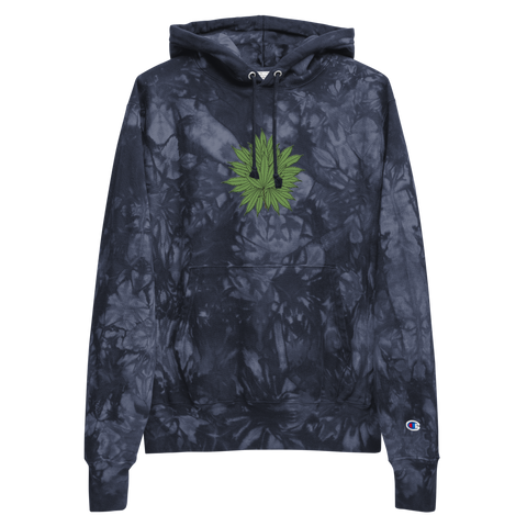 Marijuana Tree Star Champion Tye-Dye Hoodie (Embroidery)