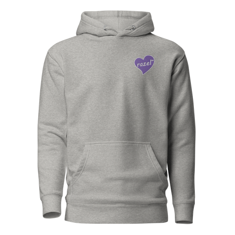 Embroidered razel™ Purple Hearted Hoodie